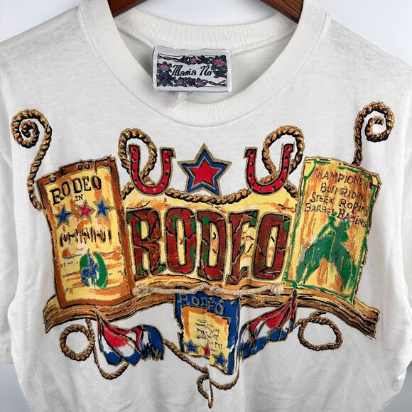 Boutique VTG Western Rodeo Shirt with Real Rope Detail Size Medium - Picture 3 of 11